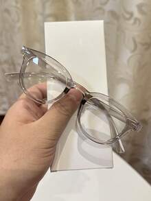 1副女士休闲复古黑色方形透明镜片眼镜，适合日常佩戴和街头摄影 - 彩色 - 查看 5