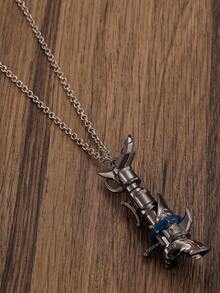 1 件动漫奥术金克斯蓝玫瑰旋转吊坠项链、女士珠宝、海滩派对纪念礼物