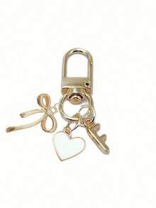 个性化心形吊坠,配有3D蝴蝶结、A-Z字母和礼品留言,心形钥匙扣,定制包包吊坠,包包挂钩,独特手机配件吊坠,包包装饰,简约蝴蝶结镶嵌钻石设计,适合女士钱包和手机配件,包包链吊坠 - 彩色 - 查看 17