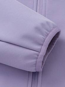 Balabala 2025 Autumn Girls Waterproof Fleece Outdoor Jacket - Purple - View 10