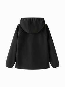 Balabala Kids' Fleece Lined Hooded Jacket, Warm Coat For Boys & Girls - Black - View 6