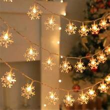 1 pezzo Luce a stringa a LED a forma di fiocco di neve per Natale, luce notturna per cameretta bambini, decorazione per feste, ornamenti natalizi, accessori per vacanze, forniture per feste di compleanno, decorazione per la casa, decorazione per scene, alimentata a batteria (non inclusa) - Multicolore - Visualizzare 13