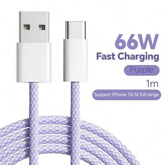 Durcord 4pcs A Packet Of 1m/3.28ft/39.37in Charger Cable MultiColor USB Fast Charging Cord Nylon Braided Data Synd Transfer Lead Compatible With IPhone 17/16/15/15 Pro/15 Plus/15 Pro Max,Compatible With Samsung,Compatible With Other USB C Devices-Macaroon Color[MFi Certified]