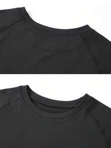 A 2-Piece Men's Winter Fleece Warm Tight Round-Neck Long-Sleeved Top And Thick Fleece Lining Warm Pants Set