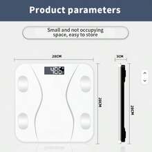 Digital Weight Scale, Suitable For Measuring Weight, High-Precision Four Sensors, LED Display, Tempered Glass Surface, Can Hold Up To 400 Lbs, Home Use Scale - A16890S White-28*28CM - View 5