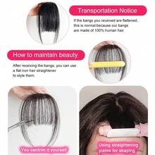 Human Hair Air Bangs With Sideburns Natural Black Color Bangs Clip In Hair Extension Beginner Friendly Real Easy To Wear Clip On Fringe Bangs With Nice Net