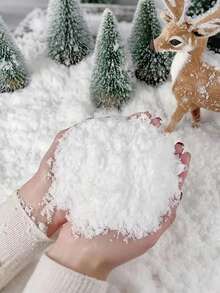 300g Christmas Decoration Snowflakes, Fake Snow Powder And Artificial Snow - Ideal For Holiday Scene Decoration, Theme Party Decor And Christmas Decoration. Can Be Used As Christmas Gift, Christmas Ornament, Home Decor, Party Decoration, Room Decor, Winter Christmas Decoration, Home Christmas Gift, Christmas Decoration - White - View 1
