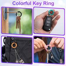50Pcs Metal Spring O Rings Round Carabiner Keyring, 25mm Spring Keyrings Buckle Snap Clip Trigger For Keychain Bags Purse Craft DIY Accessories Jewelry Making, Key Ring Findings - 混合顏色 - 查看 4