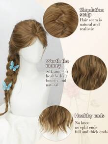 2,5 * 0,1 cm U-Teil Synthetische Spitzenfront-Perücke, ungeklebt, hitzebeständig, für Frauen & Mädchen, Alltagsgebrauch und Partys, 71 cm (1 Perückenkappe), braun, lange, wellige, lockige Perücke mit vorausgerissener Spitze