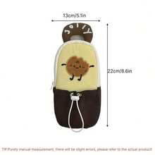 1pc Cute Large Capacity Stationery Storage Pouch With Front Pocket - Soft Fabric For School, Office, Travel Pencil Case - Beige/Soft Color, Suitable For Students, Teachers, Professionals, Portable Desktop Organizer, Office Supplies Storage, Fun Accessory, Convenient Maintenance