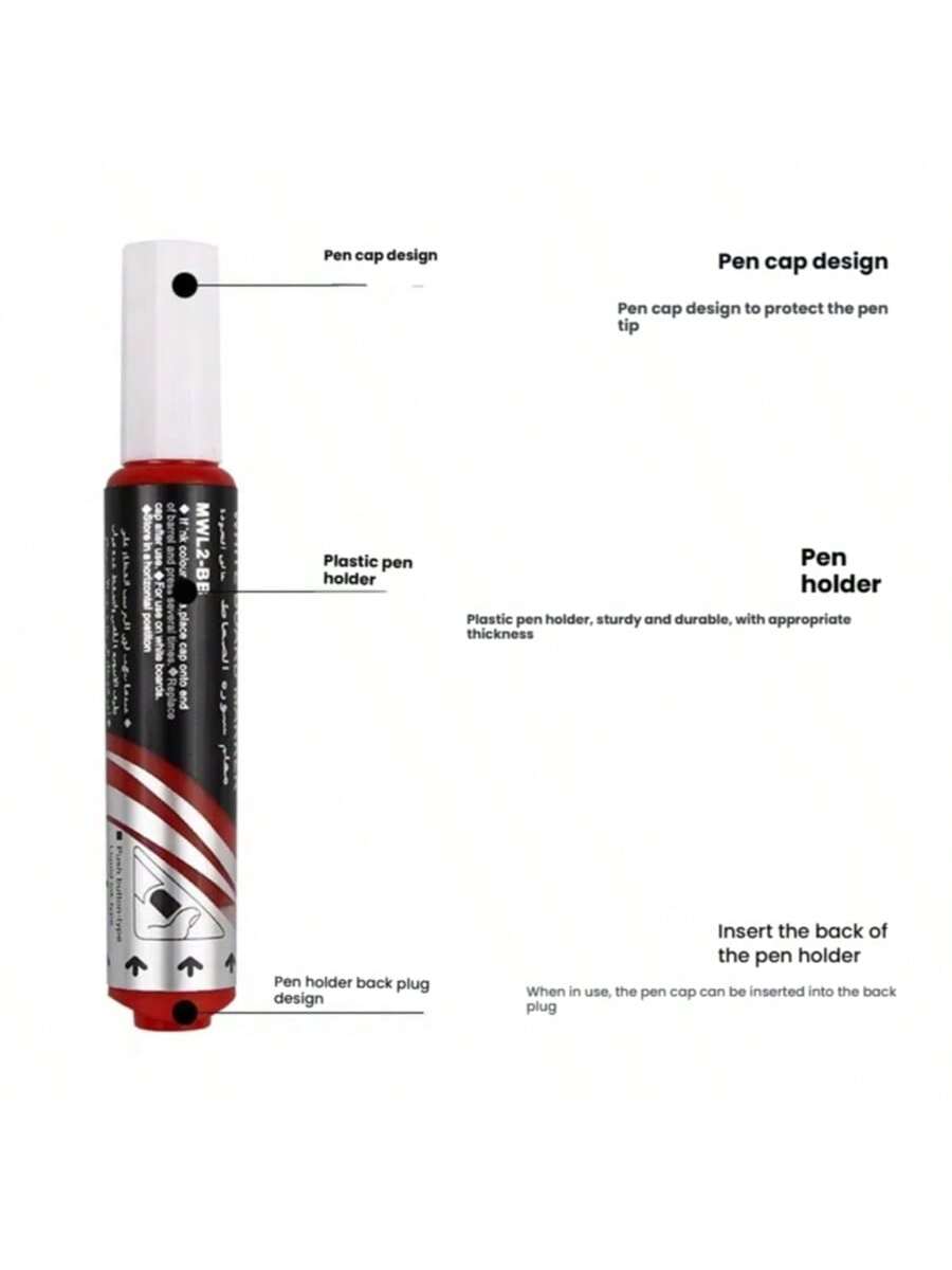 طقم 4 أقلام تحديد قابلة للمسح على السبورة البيضاء...