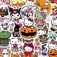 Sanrio 52PCS/ Bag Sanrio Sticker Halloween Q Version Graffiti Sticker Decoration Guitar Notebook Suitcase DIY Waterproof Cartoon Cute Pocket Book Bicycle Sticker Multiple Types Of Optional DIY Belong To Their Own Exclusive Items Wall Decor Room Decor Wall Stickers Wall Sticker Stickers Home Decor