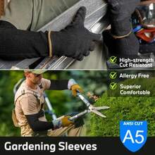 1. ANSI-Cut Resistant, Heat-Resistant Polyaramid Fiber Sleeve With 17.3-Inch Thumb Hole - Fire-Resistant Arm Guard For Welding, Yard Work, Kitchen Tasks, Pet Grooming, And Bite Protection. One Size Fits Most. Made From High-Performance Polyaramid Fiber.