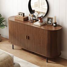 ONBRILL Sideboard Buffet Cabinet With Sliding Door, Fluted Cabinet With Adjustable Shelf, Wood Fluted Sideboard, Modern Accent Coffee Bar Console Table For Kitchen, Entryway, Living Room, Walnut - màu nâu - Xem 7