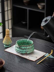 1 pieza/4 piezas Tazón de Matcha Raku, Accesorios de Juego de Té Cerámico, Batidor de Matcha, Cepillo de Té, Revolvedor de Té Japonés, Juego de Té para el Hogar, Diseño de Bambú, Estilo Minimalista, Construcción Durable, Bambú Natural, Accesorios de Té, Utensilios de Bambú, Regalo Perfecto para Amantes del Té, Regalo Ideal para Ceremonia, Decoración Tradicional, Ceremonia de Matcha