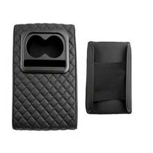La almohadilla del reposabrazos de la consola central y los guantes para automóvil 4 en 1 de cuero con espuma viscoelástica son comunes a muchos modelos, lo que mejora la limpieza del automóvil. - Negro - Ver 4