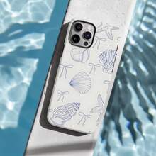 Shell Light Blue Seashell Pattern Phone Case Beachy Phone Case Compatible With IPhone 17 Pro Max 16e 16 Pro Max 15 Plus 14 13 12 11 Pro Max - Baby Blue - View 2