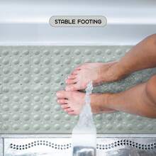 1pc Bath Mat - Lux Decor Non-Slip Durable PVC Tub Mat With Suction Cups And Drainage Holes - 40x16 Inches- For Shower And Bathtub Comfort, Roll-Up Storage, Home Decor, Back To School, Graduation Gifts-, Spring Cleaning Upgrade, Valentine's Day Spa Feel, Safety First, Quick Dry Surface, Mold Resistant, Easy Clean, Comfortable Standing, Shower Essential, Bathtub Safety, Bathroom Upgrade, Daily Use Mat, Home Basic, Family Use, Everyday Living - 薄荷綠 - 查看 7