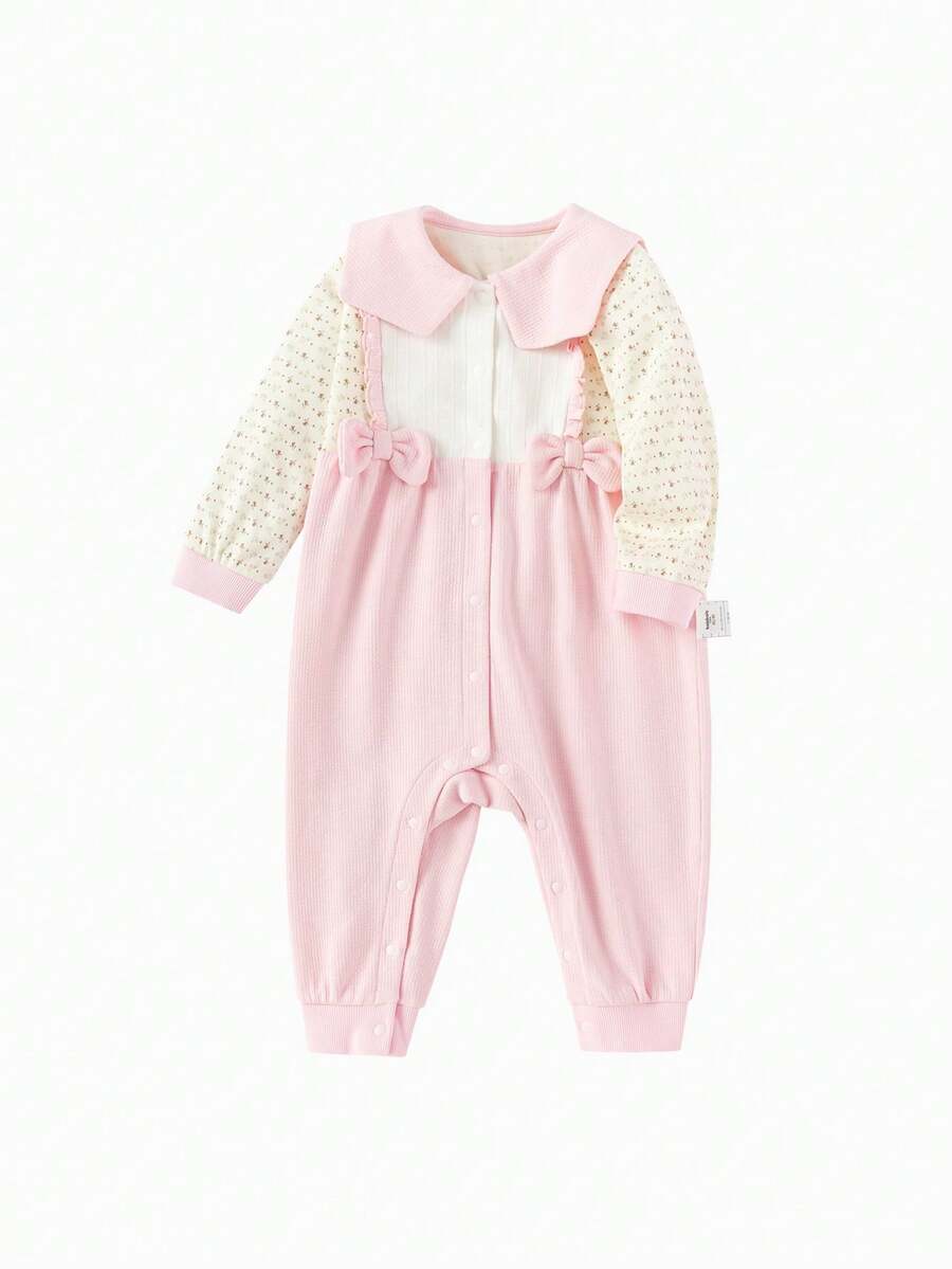Quần áo sơ sinh Baby Romper 2025 Trang phục mới dễ thương ngọt ngào - trắng đỏ - Xem 1