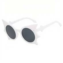 Women's Fashion Bat Glasses - Halloween Costume And Music Festival Accessories With Decorative Lenses, Lightweight Plastic Frame, Square Design Suitable For Parties And Daily Wear - 2025 New European And American Style, Halloween Costumes, Party Accessories - 實白灰錠 - 查看 12