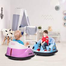 Huisuilinss Kids Ride On Bumper Car,12V Electric Toddler Bumper Car,Bumping Toy With Remote Control,360 Degree Spin,3 Speeds,Music,Led Lights For Boys Girls 1.5+ - Pink - View 7