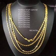 1pc 18K Gold 2mm Flat Chain Necklace 16-30 Inch - Versatile, Elegant, Perfect For Women Couples Valentine's Day Fashion Gift Jewelry Accessories - Gold - View 2