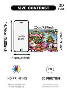 1pc 2D Flat Christmas Banner, Santa Claus, Reindeer, Penguin, Holiday Decor, Cross-Border Hot Seller, Classic Christmas Theme Design, Father Christmas, Cute & Adorable Style, Home Decor, Christmas Decoration Christmas Decorations Room Decor