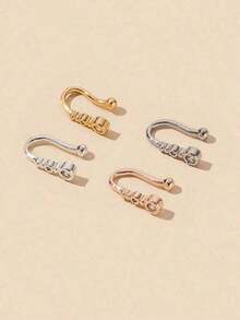 1pc Delicate And Elegant  Gourd Shaped Artificial CZ Nose Ring Stud Suitable For Women, Nightclub, Party, Birthday Gift