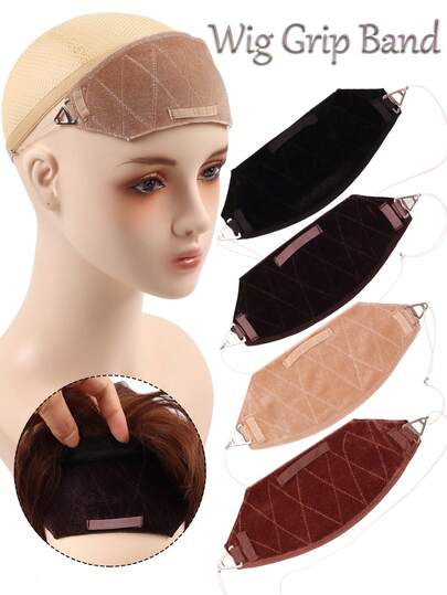 nunify Nunify Velet Wig Grip Band Sem Cola Top Grip Para Topper de Cabelo Ajustável Alça Invisível Linha de Peixe Antiderrapante Faixa de Cabeça Superior Para Sua Peruca Ou Topper Mini Faixa Para Peruca Fixa