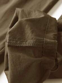 Thick Waterproof Fleece Cargo Pants For Men And Women, Multi-Pockets, Loose Straight Overall, Outdoor - 卡其色 - 查看 4