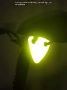 2 件装反光自行车安全三角尾灯 - 无需电池，夜间骑行高能见度 PVC 安全贴纸，紧急警告信号，多色反光条，自行车配件，圣诞节最佳，感恩节完美之选