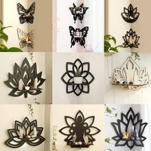 قطعة واحدة رف بوهيمي أنيق لعرض البللورات متوفر ب- 12 تصميم، ديكور غرفة نوم أو حمام، رف الحائط للحجارة والزيوت والنباتات والتحف، يتم تركيبه مسبقًا، تصميم فصل الخريف والمنزلي والغرفة السحرية واشكال القمر، ثابت على الحائط أو السطح، هدية جمالية ساحرة للنساء