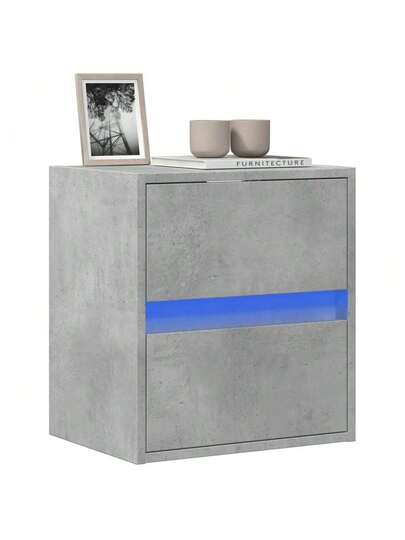 VidaXL TV Wand Unit LED Lighting 41x31x45 Cm Concrete Grijs