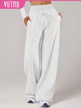 VUTRU High Waist Pocketed Casual Harem Pants, Wide Leg Trousers For Everyday Street Wear, Autumn/Winter Tights