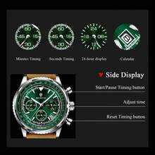 POEDAGAR Reloj de lujo para hombres, resistente al agua, luminoso, con calendario, cronógrafo, deportivo. Reloj de pulsera de cuarzo para hombres con movimiento automático de Japón. Regalo para cumpleaños, Día del Padre, amantes, socios de negocios, recuerdos, Halloween, Navidad - Multicolor - Ver 3