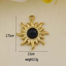 1pc Fashionable Minimalist Natural Stone Devil's Eye Tassel Pendant, DIY Jewelry Accessory For Necklaces, Earrings, And Other Jewelry