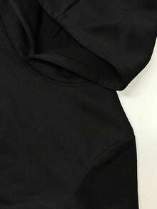 Women's Casual Rainbow Bird Heart Print Black Hoodie Sweatshirt, Long Sleeve Pullover Hooded Tops For Autumn Winter, Cozy Soft Comfortable Daily Wear, Plus Size Available2025 - 黑色 - 查看 3
