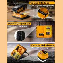 2-Pack For Dewalt 12V/20V Max Fast Battery Charger, Compatible With 20V 12V 60V Batteries DCB120 DCB126 DCB208 DCB201 DCB200 DCB612 DCB609 DCB606, Suitable For Power Tool Batteries. Power Tool Charger (Battery Not Included) - Xem 5
