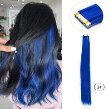 20 piezas Mini extensiones de cabello con cinta adhesiva invisible de 24 pulgadas rectas, extensiones de cabello sintético con cinta de colores para disfraz de Halloween, vestido de fiesta, Navidad, Año Nuevo