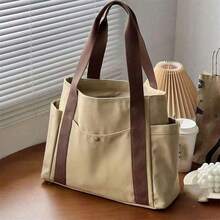 1pc Personalized Tote Bag, Shoulder Bag, Casual Shoppers Bag, Large Capacity Shoulder Bag, Suitable Work, Travel, Multi-Functional, High Capacity, Lightweight, Practical, Anniversary,, Vacation, Appropriate Outdoor/Commuting/Travel/School/Going Out/Sports/Shopping/Daily Use. - Nhiều màu - Xem 4