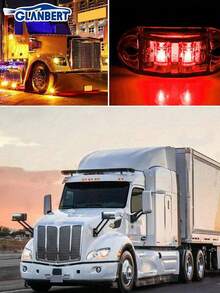 GLANBERT 4pcs Truck Side Light LED Truck Edge Light Warning Light Bar Front Rear LED Strip Lights Auxiliary Lighting Cars External Lamps Bulb For Speedboat,Trailer,Cargo Ship