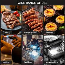 1pc Butane Torch Head, Culinary Blow Torch Lighter For Cooking, Professional Grilling Tool With Adjustable Flame, Welding Torch Fueled By Propane Gas For Kitchen, BBQ, Soldering & Campfire, Glass Blowing, Jewelry (Butane Not Included) - Yellow - View 7