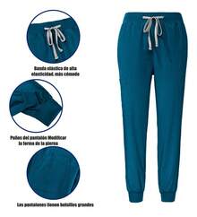 Pijama Quirurgica Conjunto Medico Anti Fluidos Jogger, Scrub - Verde Oscuro - Ver 5