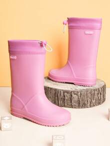 Kids Rain Boots Boys Girls Lightweight Boots Waterproof Easy-On Outdoor Playing Rain Boot Unisex-Child - Hồng - Xem 3