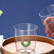 1 a 2 xícaras de vidro com decoração de animais e plantas 3D de 300ml, para café, decoração natalina. Para café, chá, vinho, bebidas quentes ou frias. Presente único de Natal, aniversário ou Dia dos Namorados. - Multicolorido - Ver 9