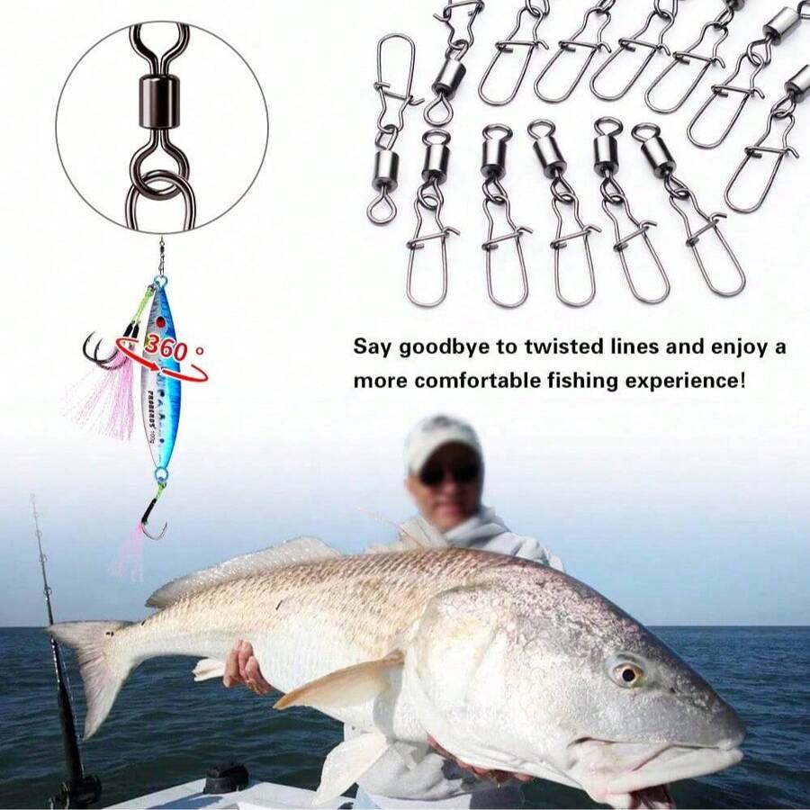 U-Shaped Swivel Snap Hooks, 8-Shaped Connector Rings, Quick Swivel Clips Fishing Accessories