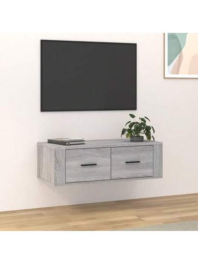 VidaXL TV Wand Unit 80x36x25 Cm Processed Wood Grijs Sonoma Oak