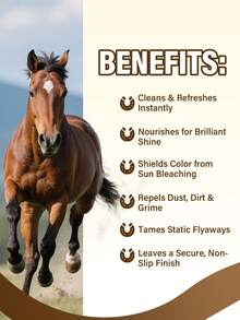 GJYC PET Horse Mane & Tail Dry Cleaning Spray | Quick Clean, Detangle & Refresh For Show-Ready Coats | 6.76 Fl Oz | Cruelty-Free, Natural Formula | For All Horses & Ponies