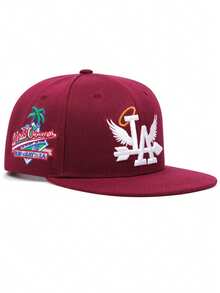 Chapéu criativo de borda plana 2025, estilo LA Wings, com borda lateral de coco, bordado, respirável, de malha de algodão, chapéu de hip hop pop de rua, dança de rua, skate, ciclismo ao ar livre, esportes, pesca, guarda-sol, uso diário, lazer, compras, viagem, chapéu decorativo, adequado para homens e mulheres, boné de beisebol