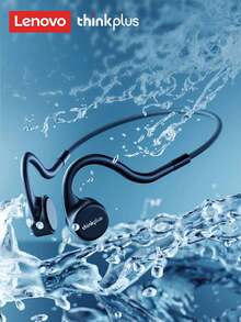 Lenovo 联想 X5 蓝牙耳机，骨传导耳机，电池寿命长，防水，适合游泳、跑步、骑自行车、户外使用，内置存储卡，无线耳塞兼容智能手机和平板电脑 - 黑色 - 查看 7